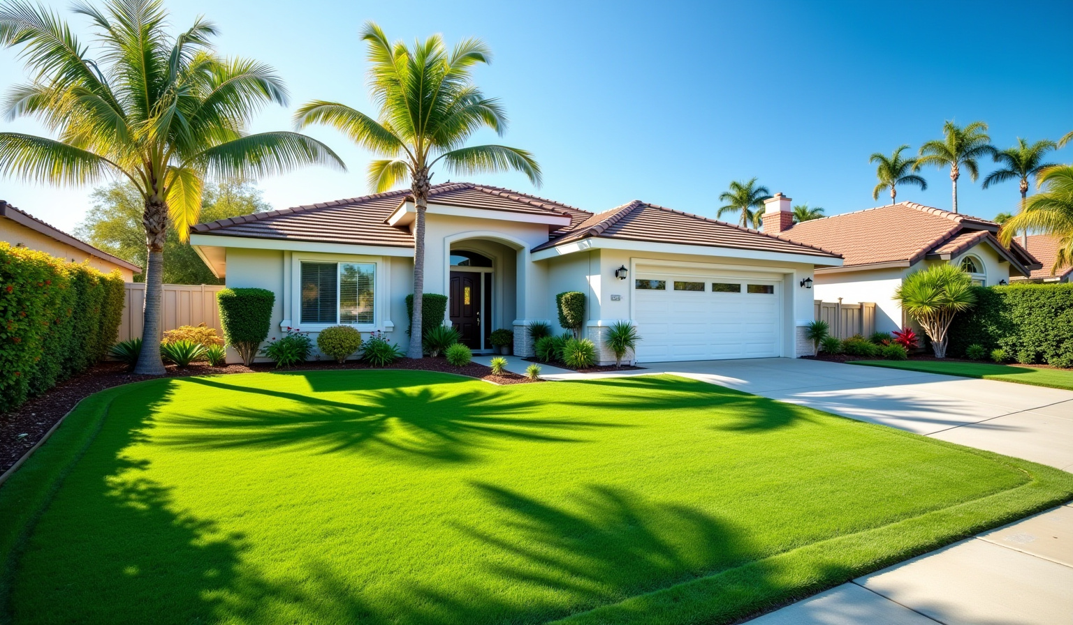 Beautifully landscaped Lawndale front yard